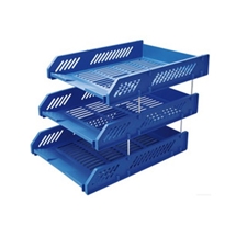 Khay hồ sơ 3 tầng nhựa Comix màu xanh Blue (B2060)